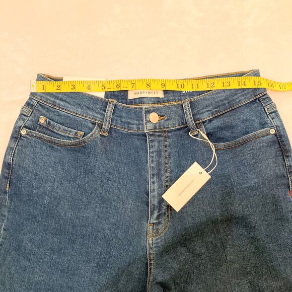 Warp + Weft Straight High Rise Midtone Blue Jean Size 12 - Picture 6 of 10